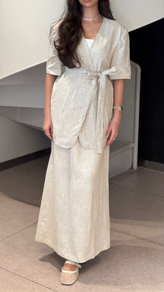 Basic Linen + Skirt Set