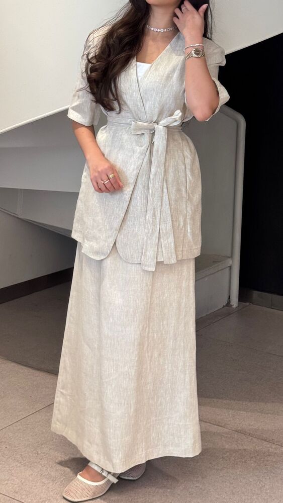 Basic Linen + Skirt Set