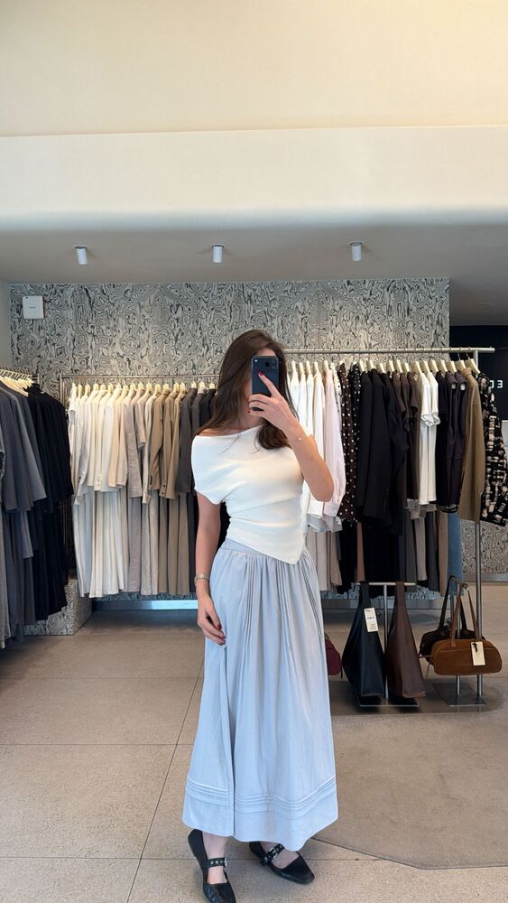Poplin Midi Skirt