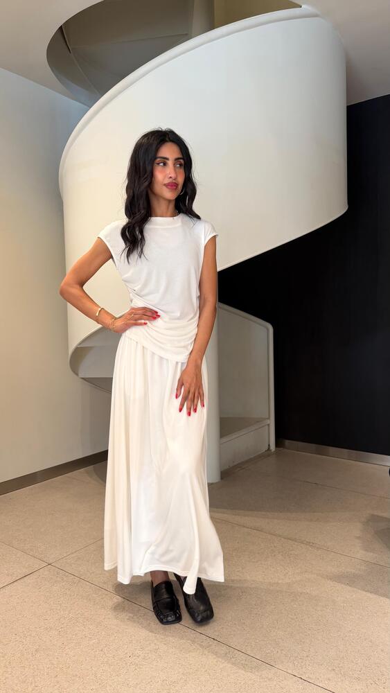 Runched Side Top + Skirt Set