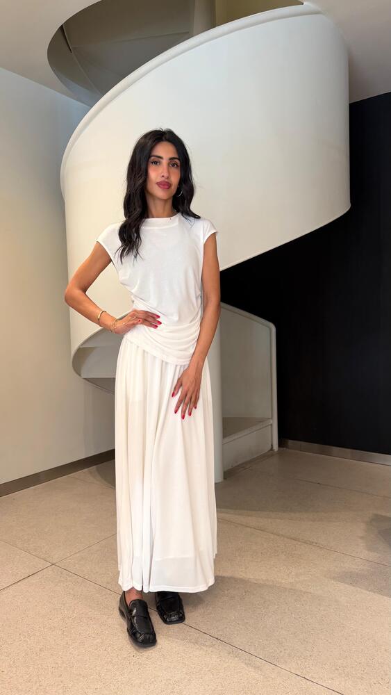 Runched Side Top + Skirt Set