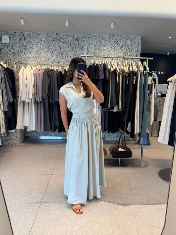 V-Neck Tunic + Maxi Skirt