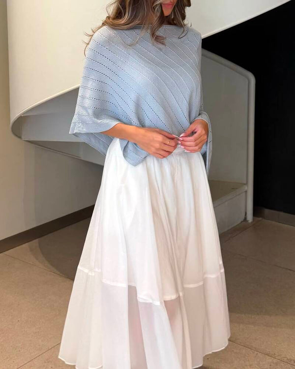 Hemline Knit Poncho