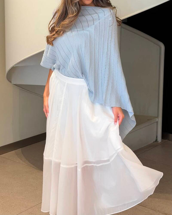 Hemline Knit Poncho
