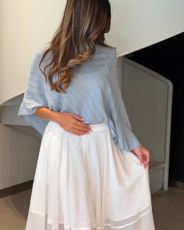 Hemline Knit Poncho