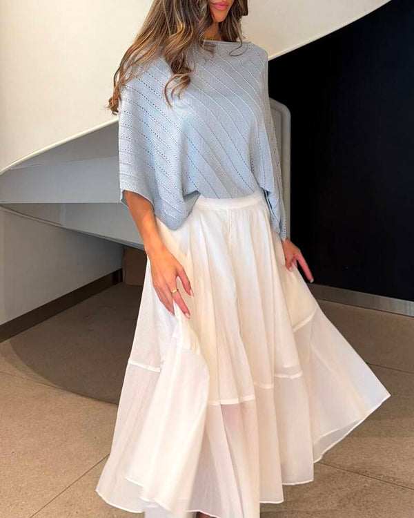 Hemline Knit Poncho