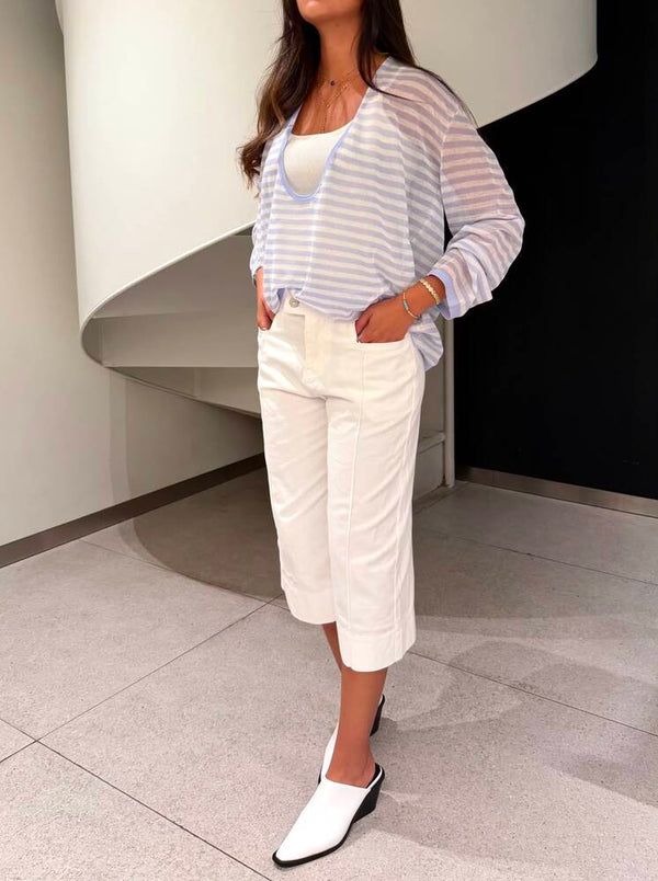 Scalloped Crop Pants