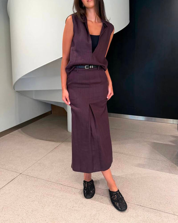 Relaxed Vest + Skirt Set