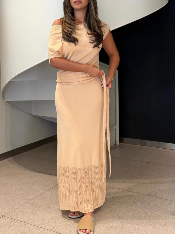 Lace Hem Skirt Set