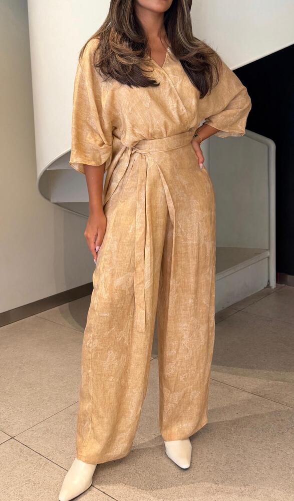 Wrap Blouse Pants Set