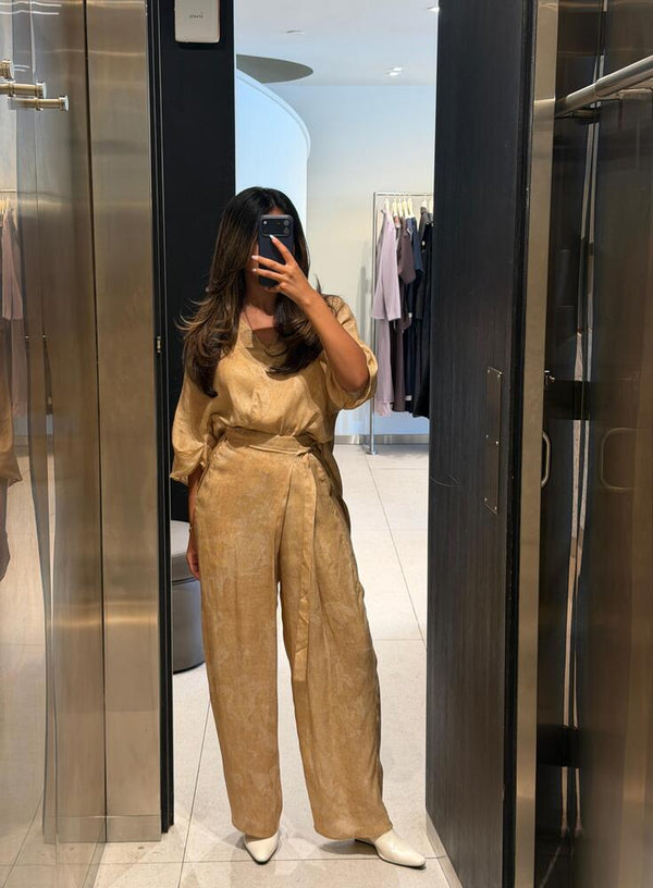 Wrap Blouse Pants Set
