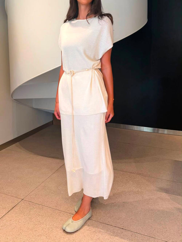 Knotted Waist Belted + Skirt Set