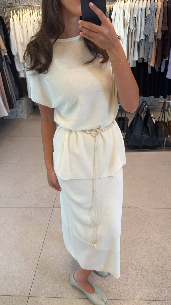 Knotted Waist Belted + Skirt Set