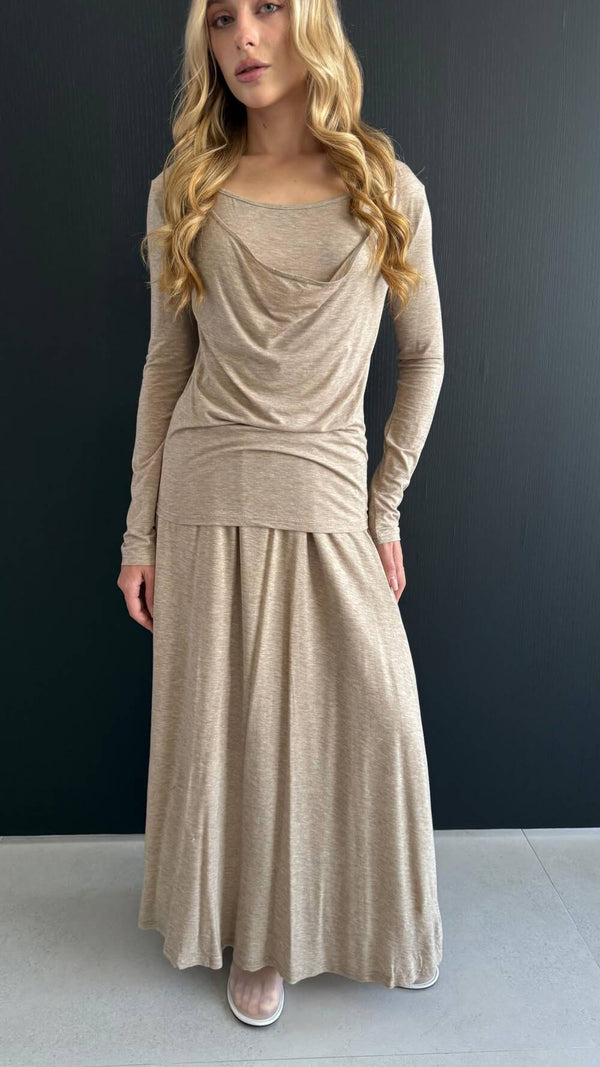 Draped Cowl + Skirt