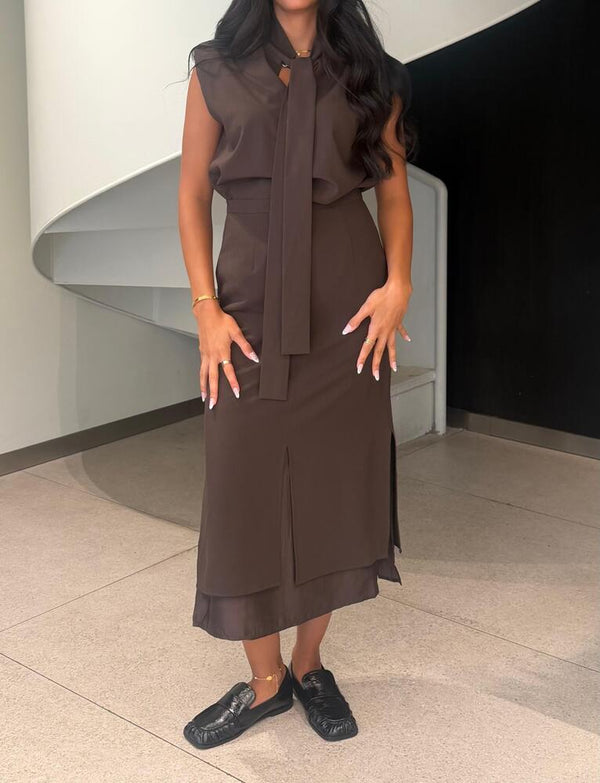 Sleeveless Tie + Skirt Set