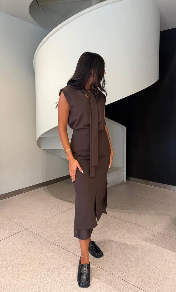 Sleeveless Tie + Skirt Set