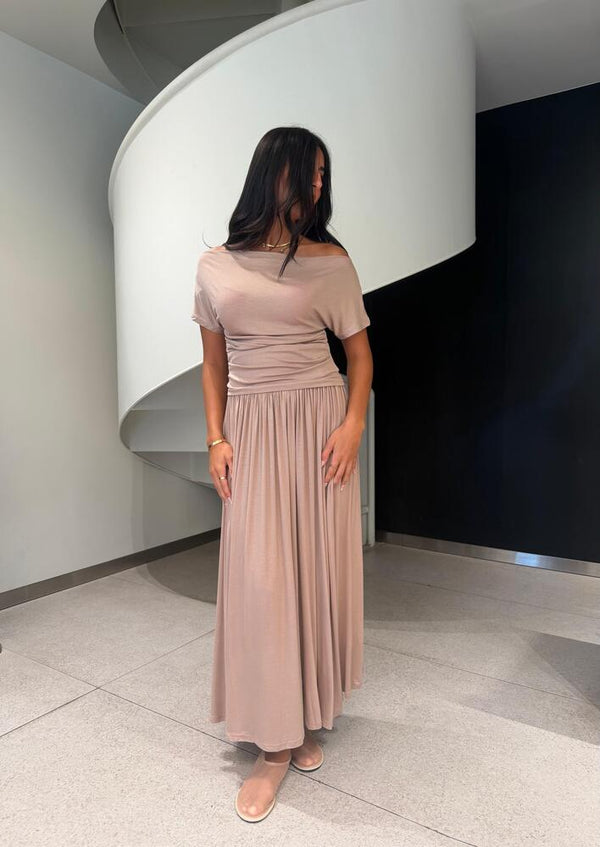 Cotton Pleat Top + Skirt Set