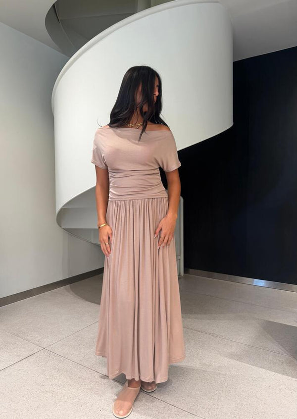 Cotton Pleat Top + Skirt Set
