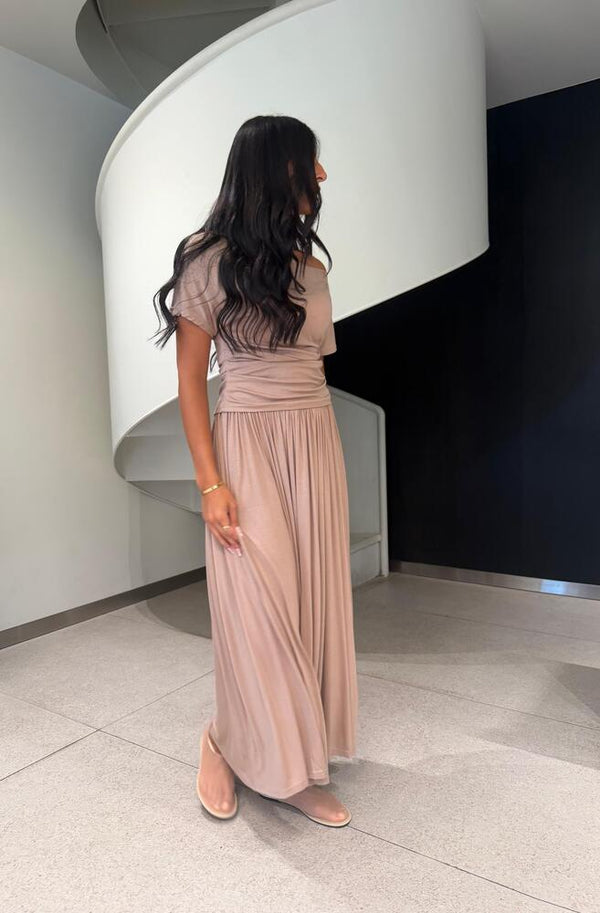 Cotton Pleat Top + Skirt Set
