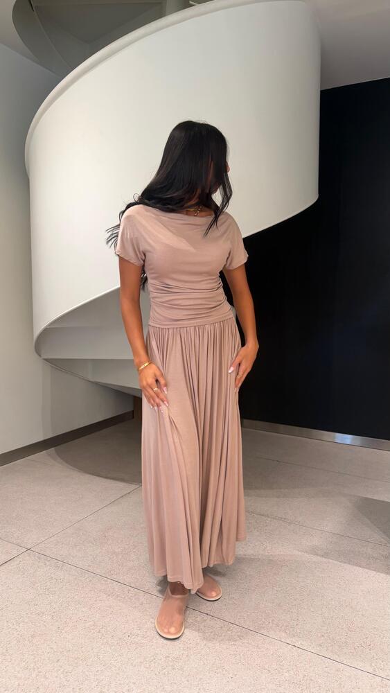 Cotton Pleat Top + Skirt Set