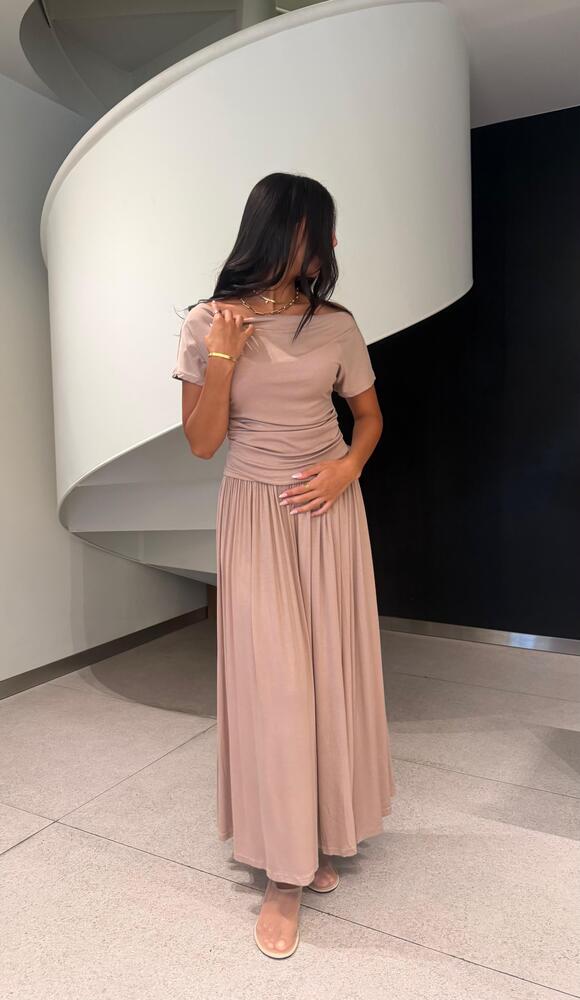 Cotton Pleat Top + Skirt Set
