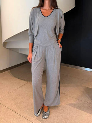 3 Piece Cardigan + Pants Set