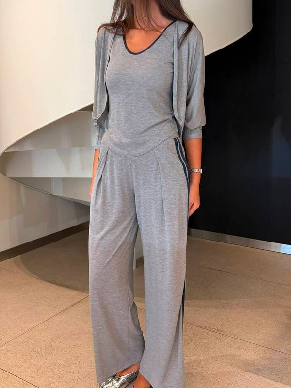 3 Piece Cardigan + Pants Set