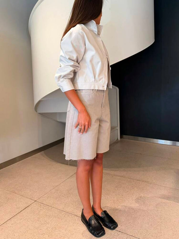 High Neck Cropped Jacket