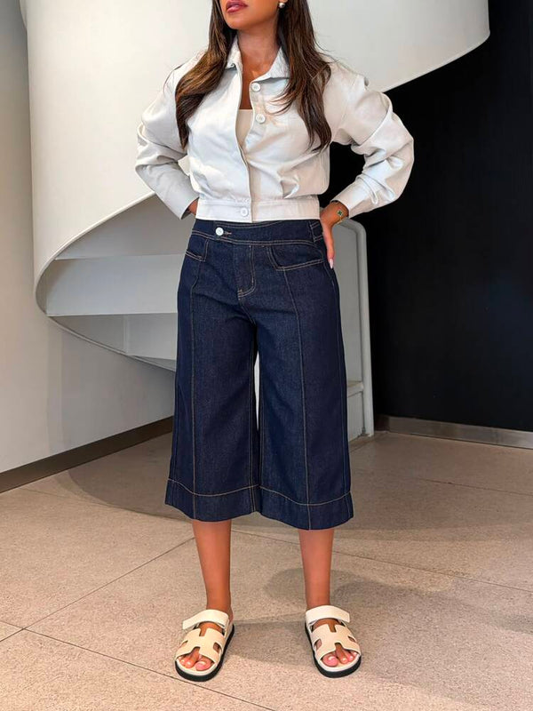 Scalloped Crop Pants