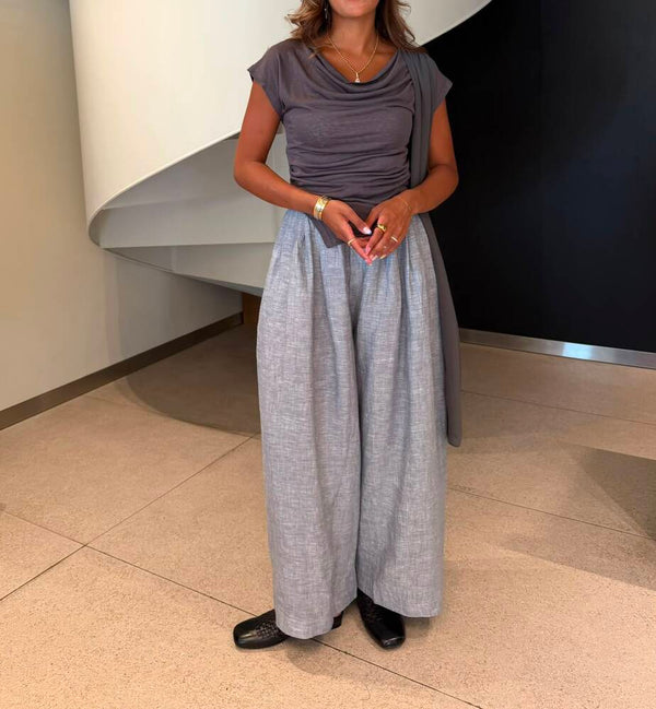 Palazzo Linen Trousers