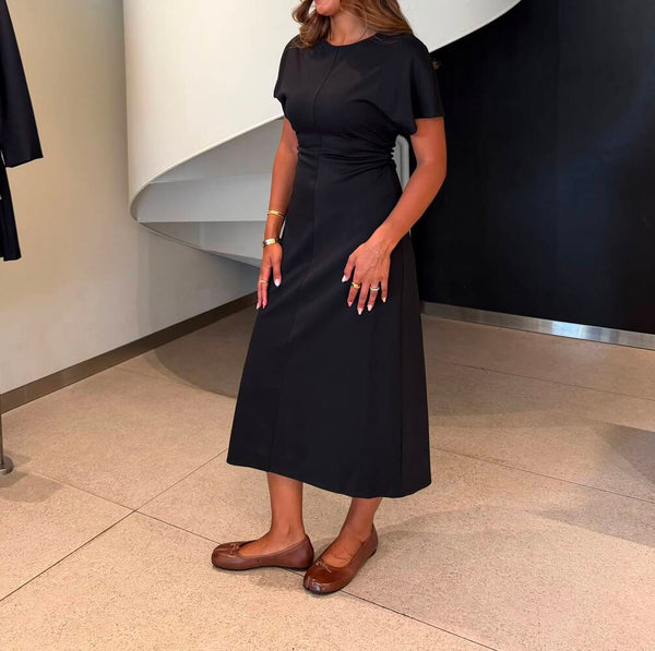 Slouch Waist Crinkled Dress