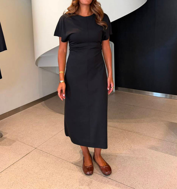 Slouch Waist Crinkled Dress
