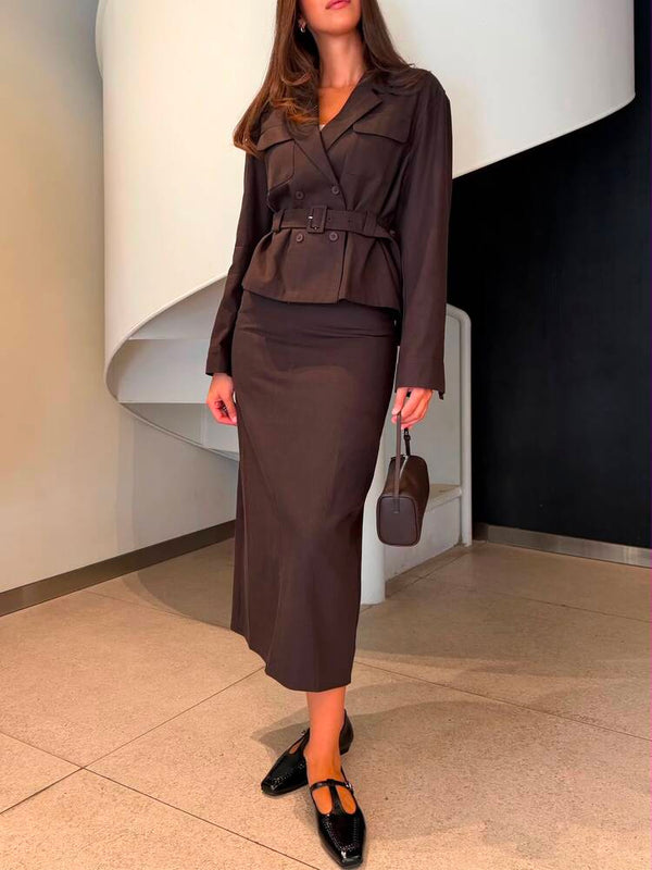 Modern Jacket Skirt Set