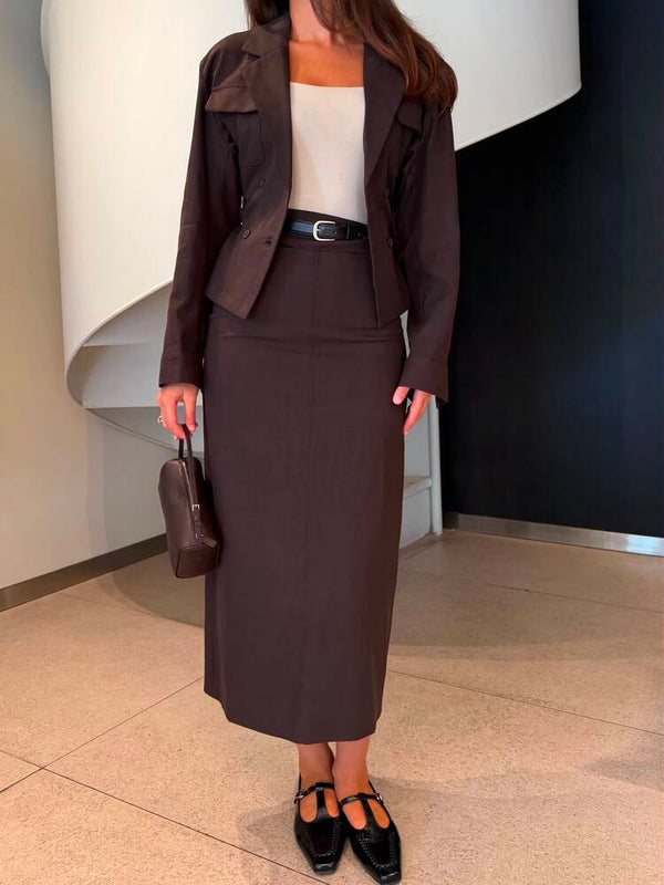 Modern Jacket Skirt Set