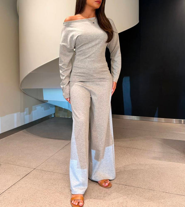 Boat Neck Top + Pants Set