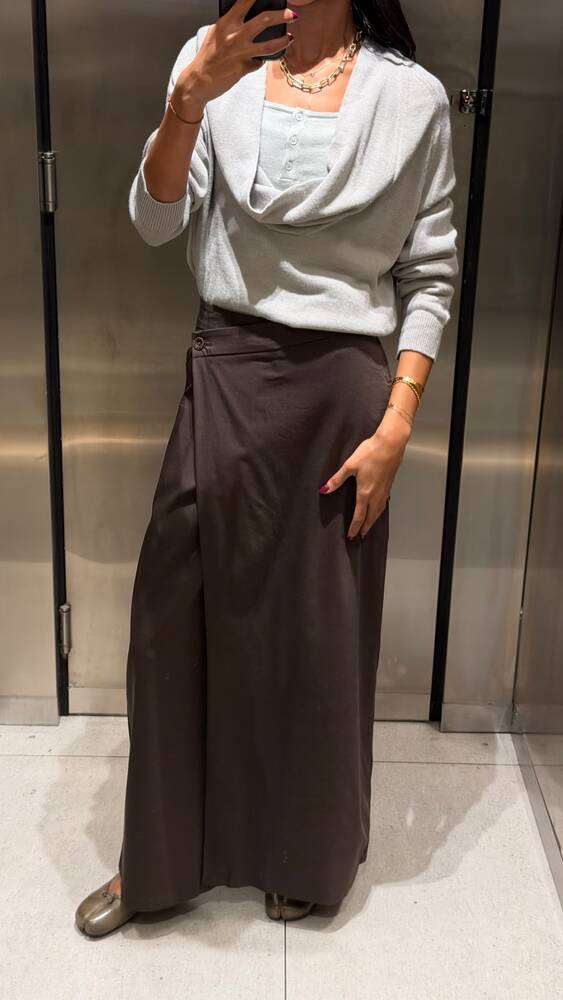Wrap Side Button Pants