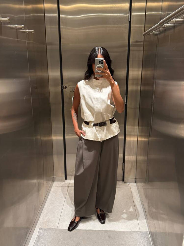Collar Belted Vest
