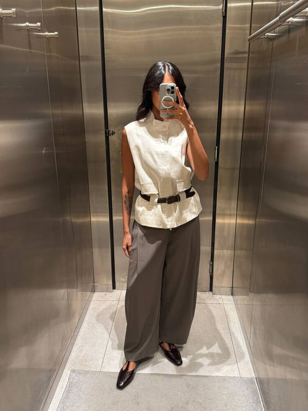 Collar Belted Vest
