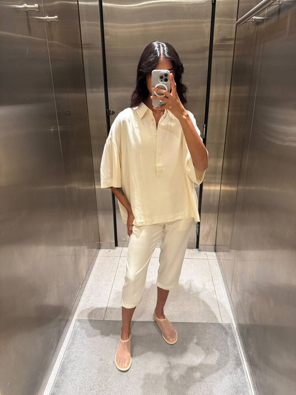 Collared Top + Pants Set