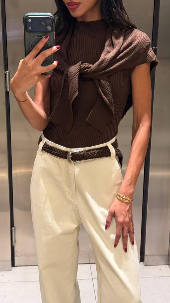 Cotton Wide Leg Trousers