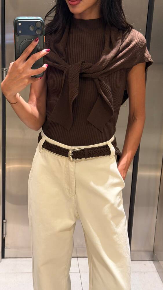 Cotton Wide Leg Trousers