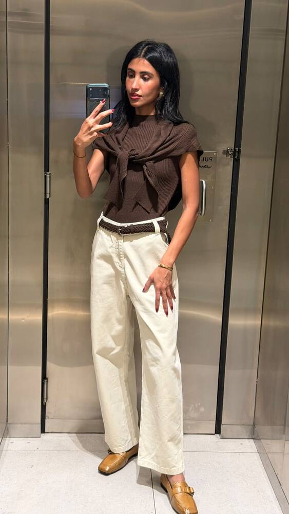 Cotton Wide Leg Trousers
