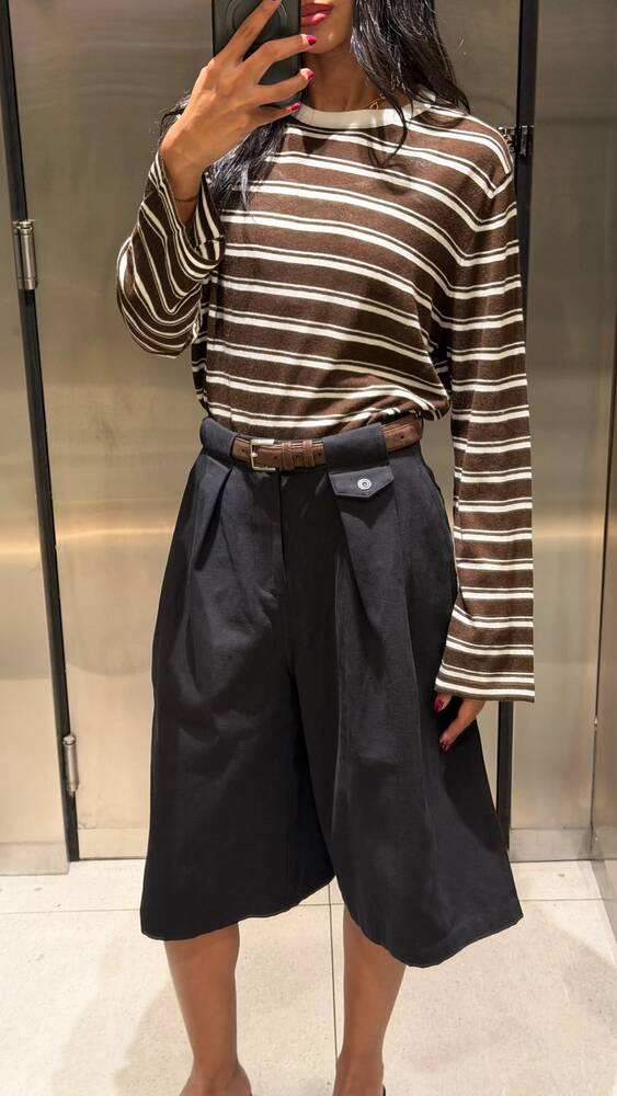 Wide Leg Belted Shorts