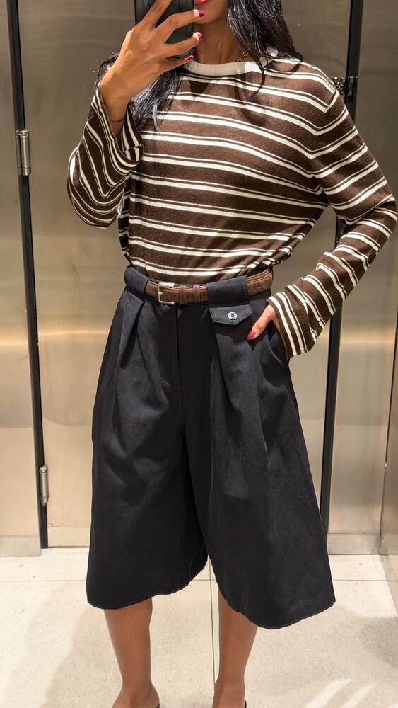 Wide Leg Belted Shorts