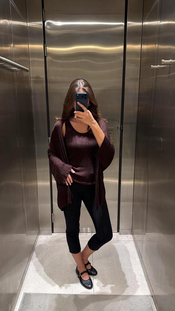 2 Piece Pleated Cardigan