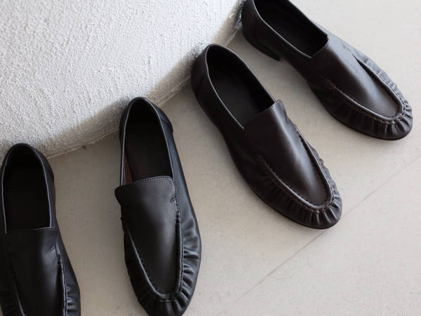 Leather Pleated Loafers