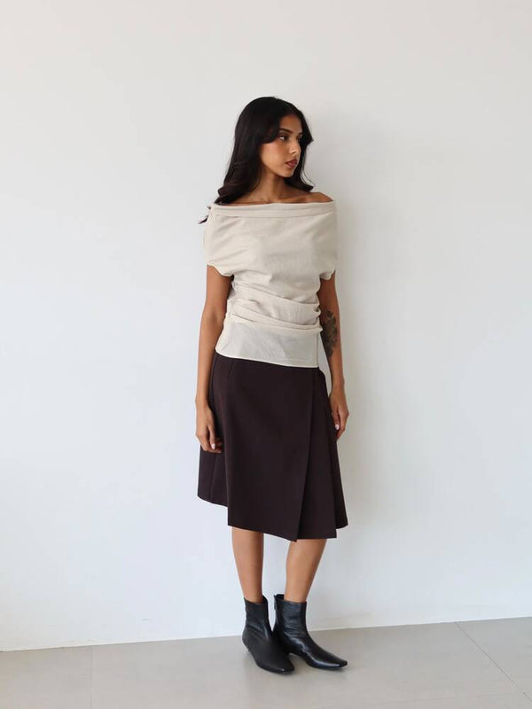 Draped Sleeveless Top