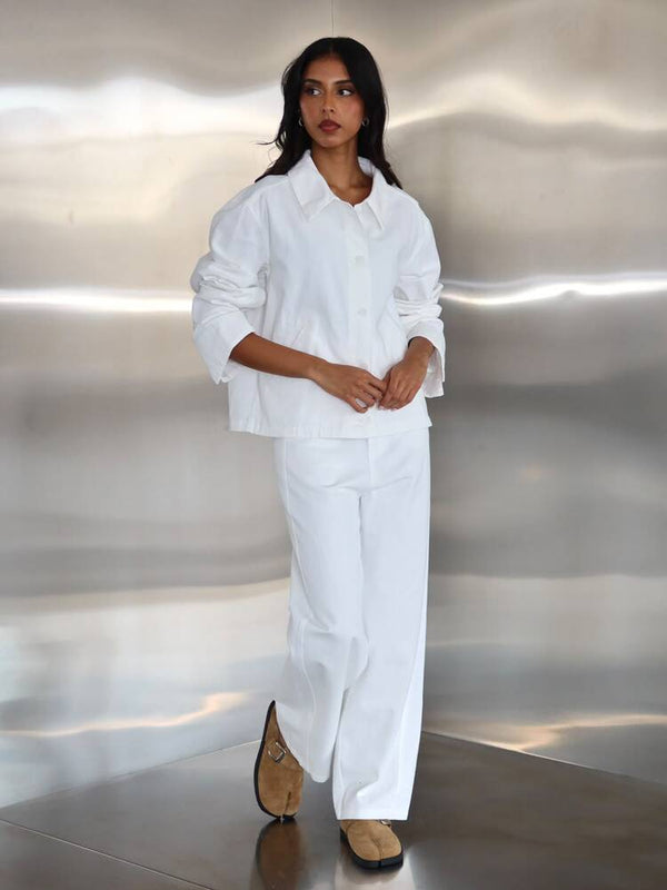 Cropped Jacket Pants Set