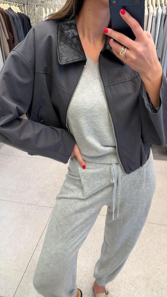Woven Collar Jacket