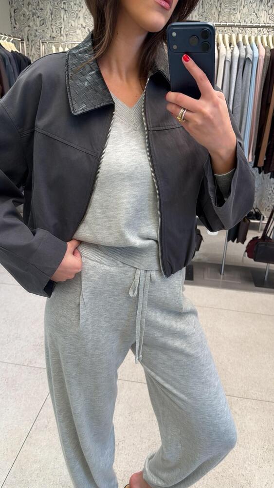Woven Collar Jacket